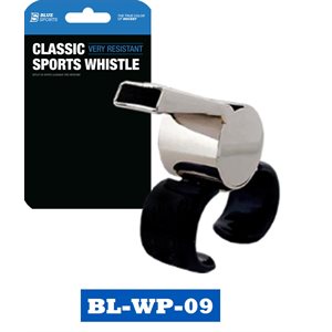 Sifflet Blue Sports en laiton avec attache pour doigt / Blue Sports metal whistle Grand / Large