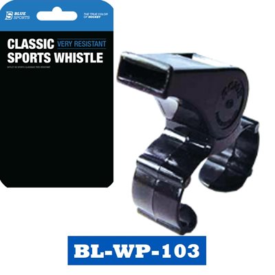 Blue Sports Plastic Whistle with Fingergrip